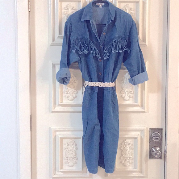VtG Coastal Cowgirl Denim Button Down LongSleeves MIDI Southwestern Beauty๐๐ค - Picture 13 of 16